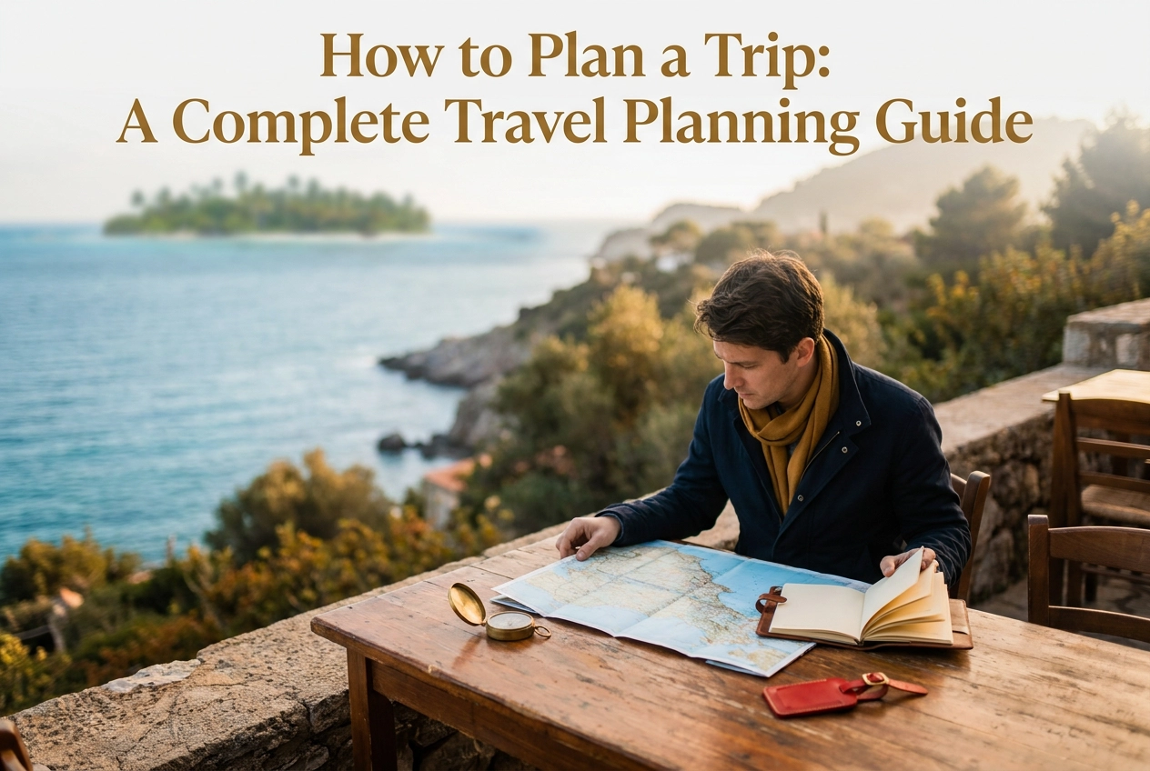 Professional header image for list-based article: How to Plan a Trip: A Complete Travel Planning Guide